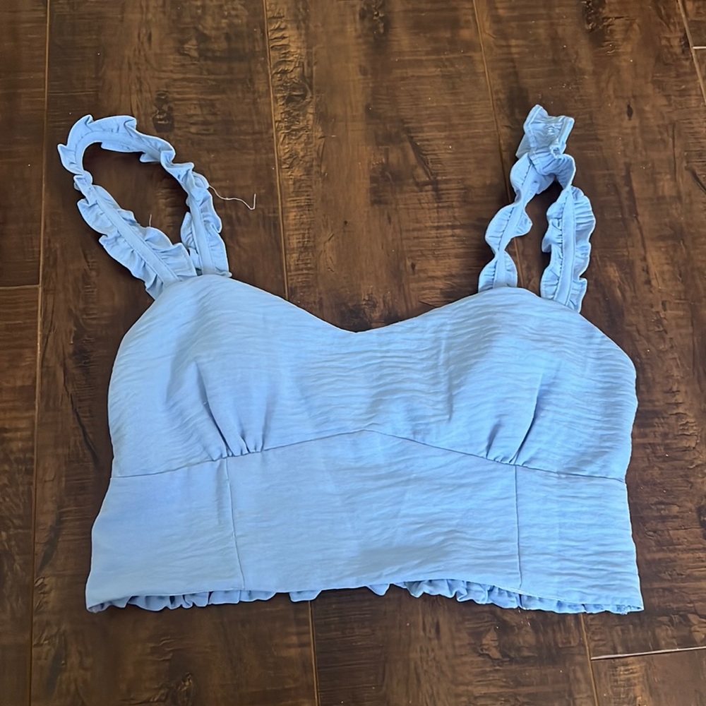 Love Tree Light Blue Crop Top